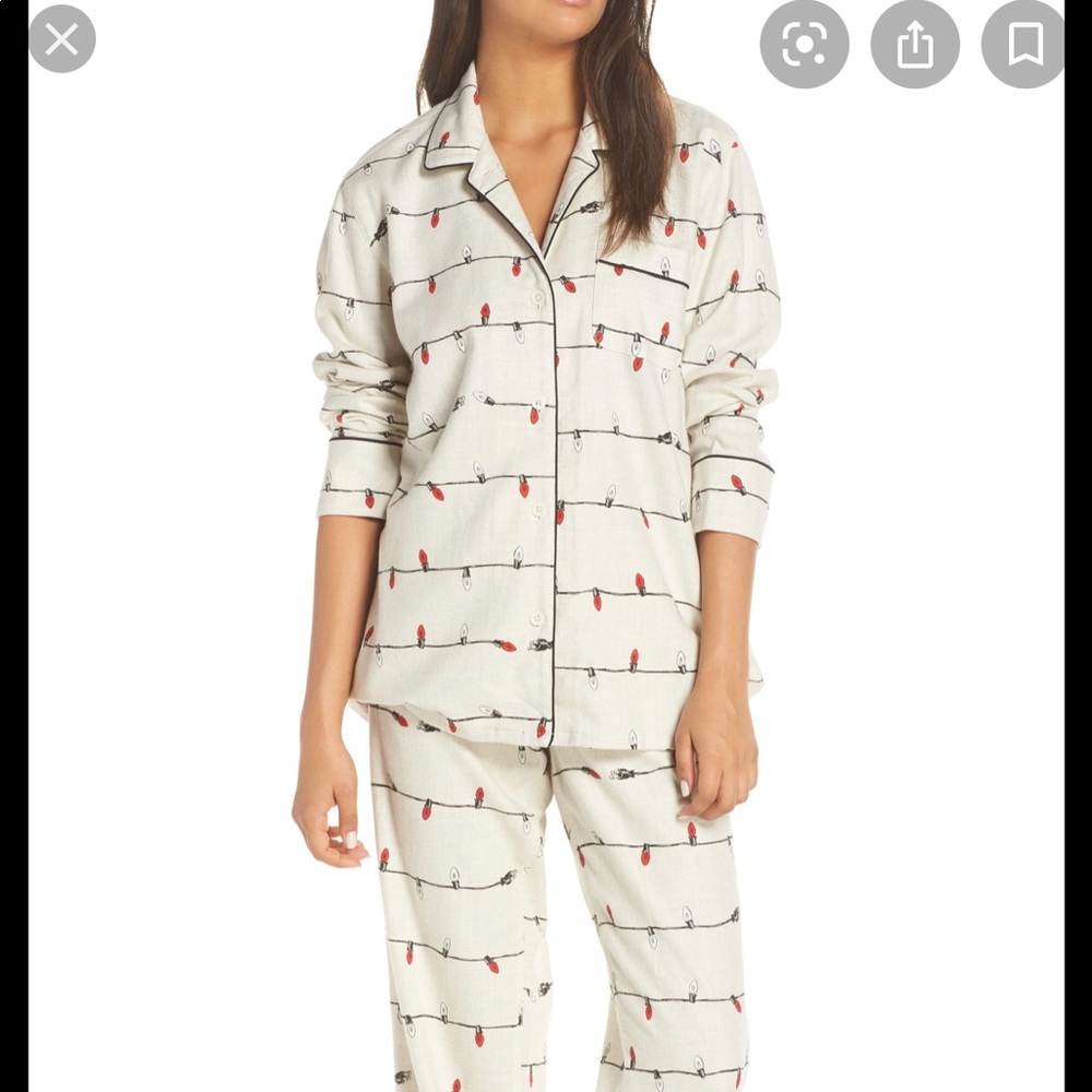 J.Crew flannel Christmas light women’s pajamas